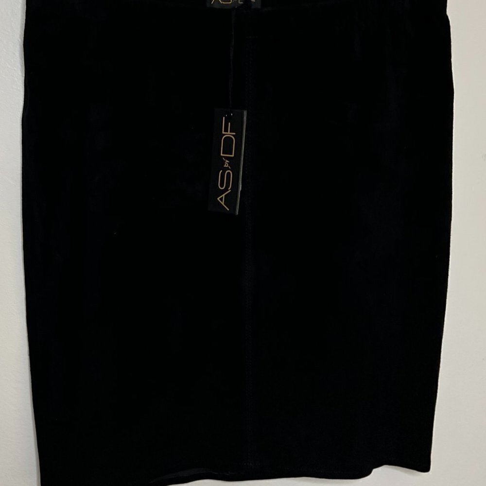 As by Df Womens Suede Mini Skirt Black Size Medium